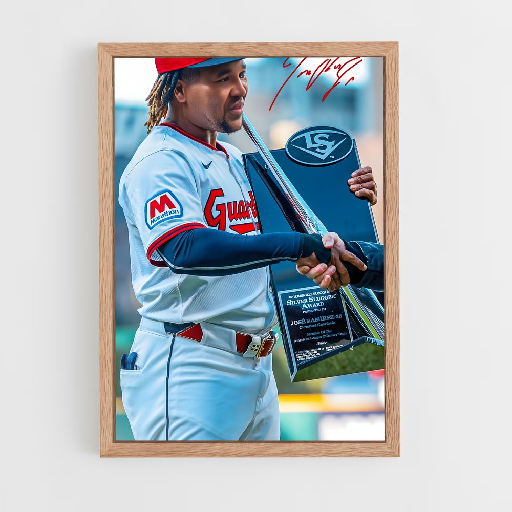 Poster Jose Ramirez – affiche Baseball (vue 4)